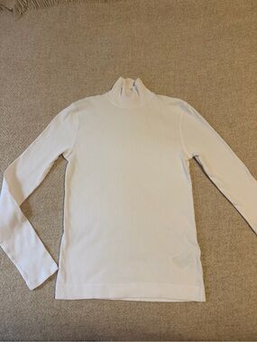 Ninety Percent Classic Rib High Neck Top in White Organic Cotton